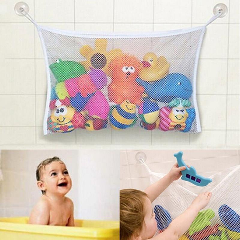 

1PC/2PC/3PCS 45*35CM Baby Bath Toy Organizer Holder Toddler Bathtub Mesh Net Newborn Bath Bag Pouch Kids Storage Suction Cup Bag, 1pc green
