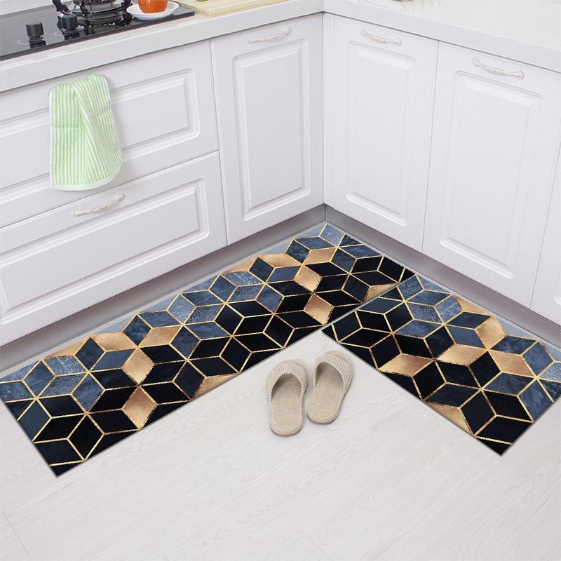 

Carpets Geometry Waterproof Oilproof Kitchen Mat Antislip Bath Soft Bedroom Floor Living Room Carpet Doormat Rug