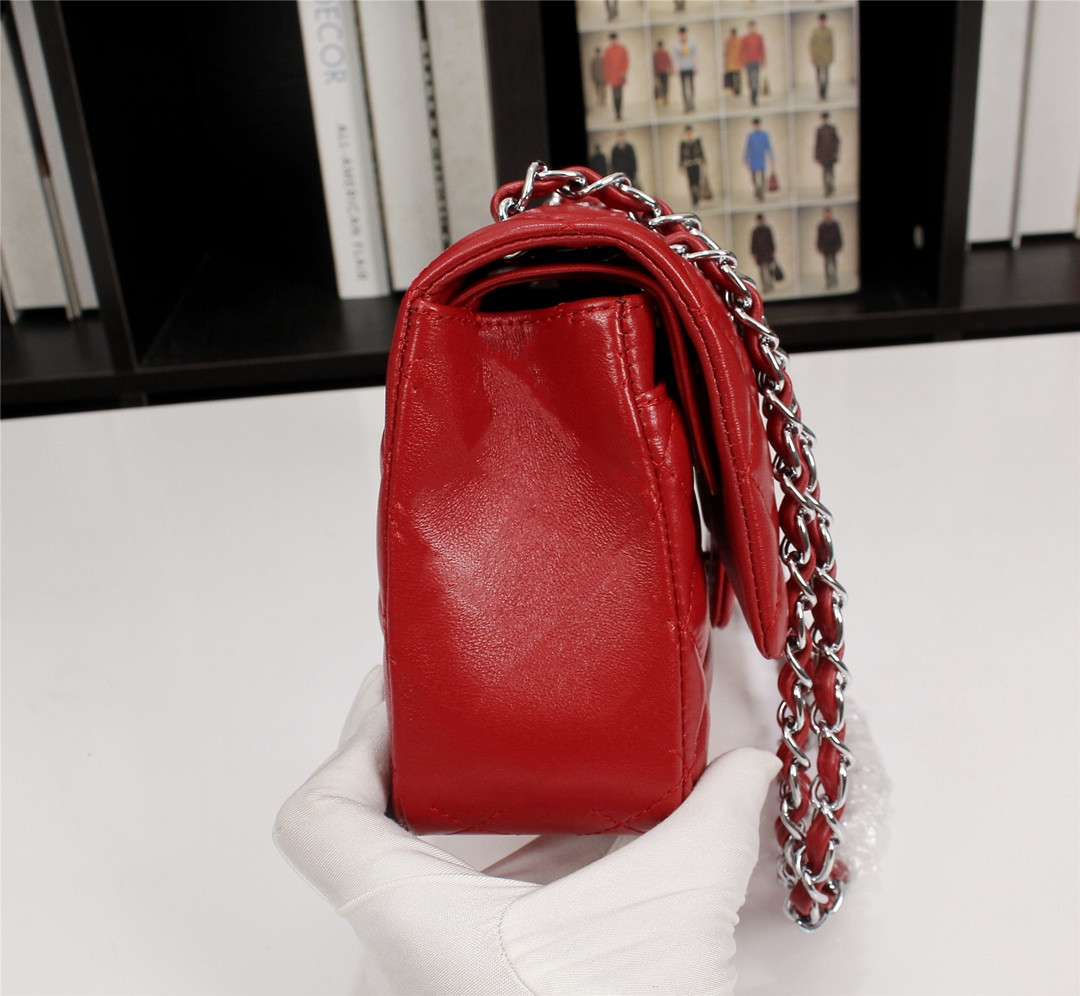 

Top Quality Brand Classic Designers Shoulder Bags Handbags Woman Fashion Genuine Leather Sheepskin handbag Women Flap Black Crossbody Bag 14 colors, Grey-silver chain