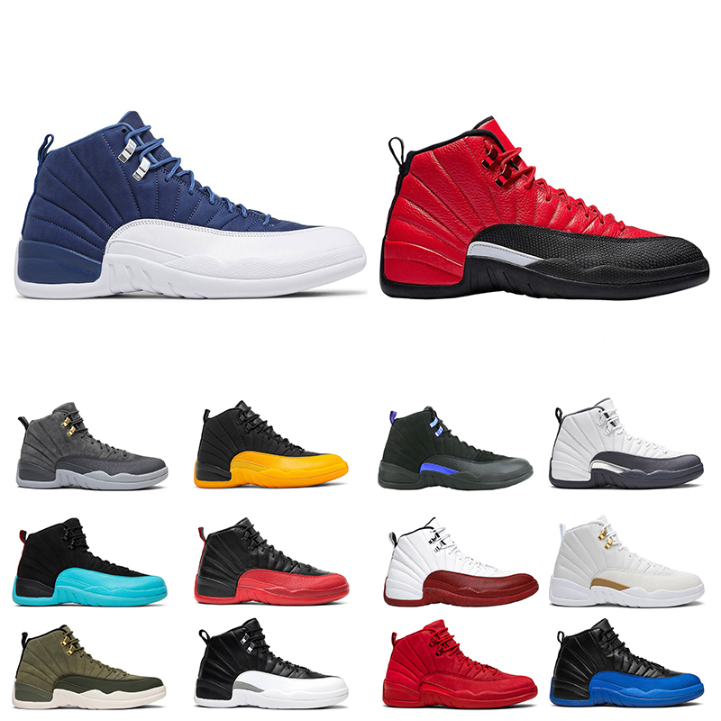 

Men Basketball shoes 12s 12 University Gold Gamma Blue Gym Red Flu game Taxi jumpman White sneakers International Flight Sport trainer, # 03
