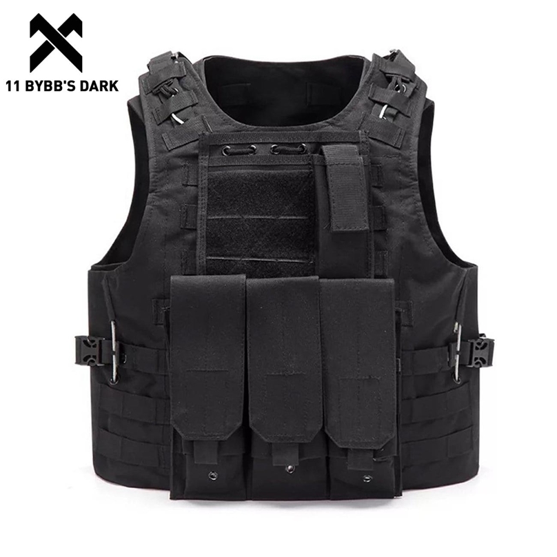 

11 BYBB DARK Sport Vests with Waist Bag Men Multifunction Breathable Tactical Pocket Utility Techwear Tactical Vests Streetwear 211111, Black