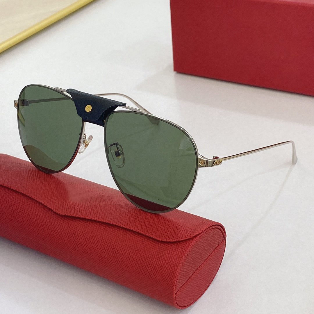

Aviator sunglasses CT0166 unisex pilot UV400 Leather buckle decoration concise fullset superlight Multi color designer glasses frames With original box 2021