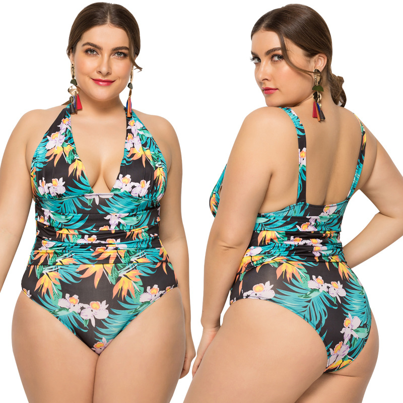 

INS Wholesale New Foreign Trade One-Piece Swimsuit European and American Sexy Womens plus-Sized plus Size Printed Swimwear Factory Direct Sa, Yy27 printing