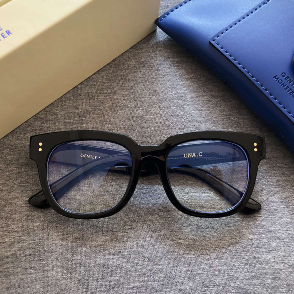 

2021 Brand Women GM Sunglass Korea Gentle Plain Glass Monster Sunglass Fashion Lady Anti Blue Ray Vintage Glass UNA.C