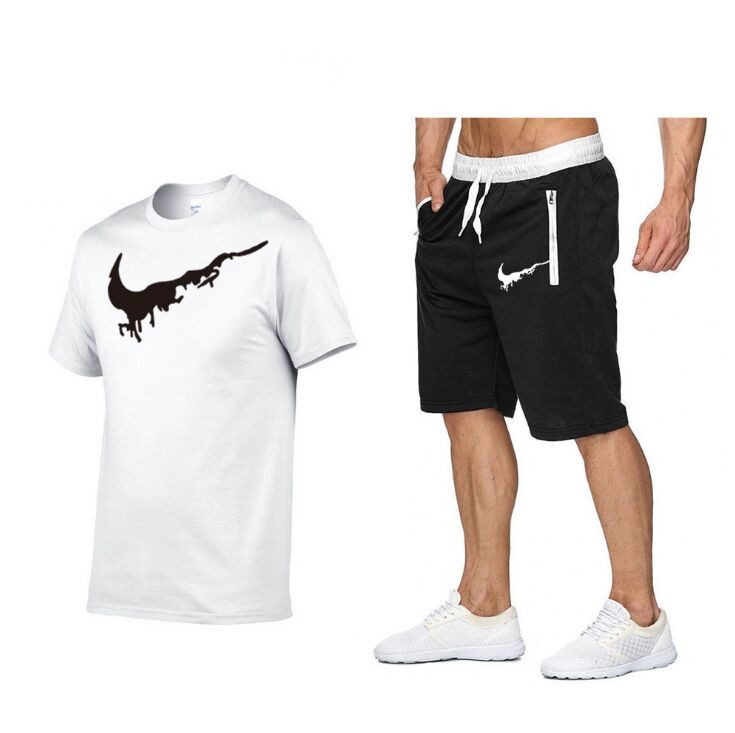 

Fashion Tracksuit Men Sets Summer Casaul Slim Fit Sporting Suit Mens designer Short Sleeve Tshirt+Shorts Two Pieces Shorts Sets -XXL