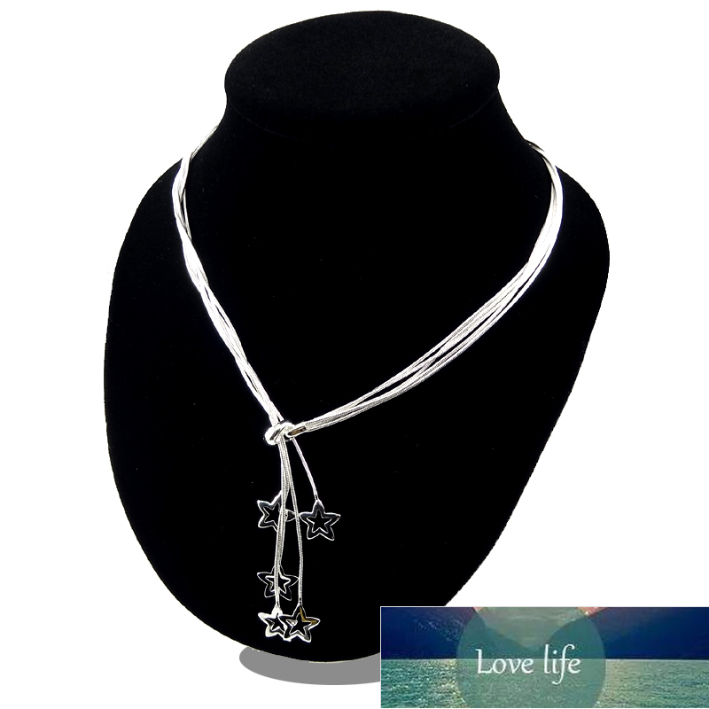 

5 Star Necklace For Women Necklaces & Pendants Silver color Jewelry Charms Jewellery Choker Colar Kolye Colares Collier Factory price expert design Quality Latest