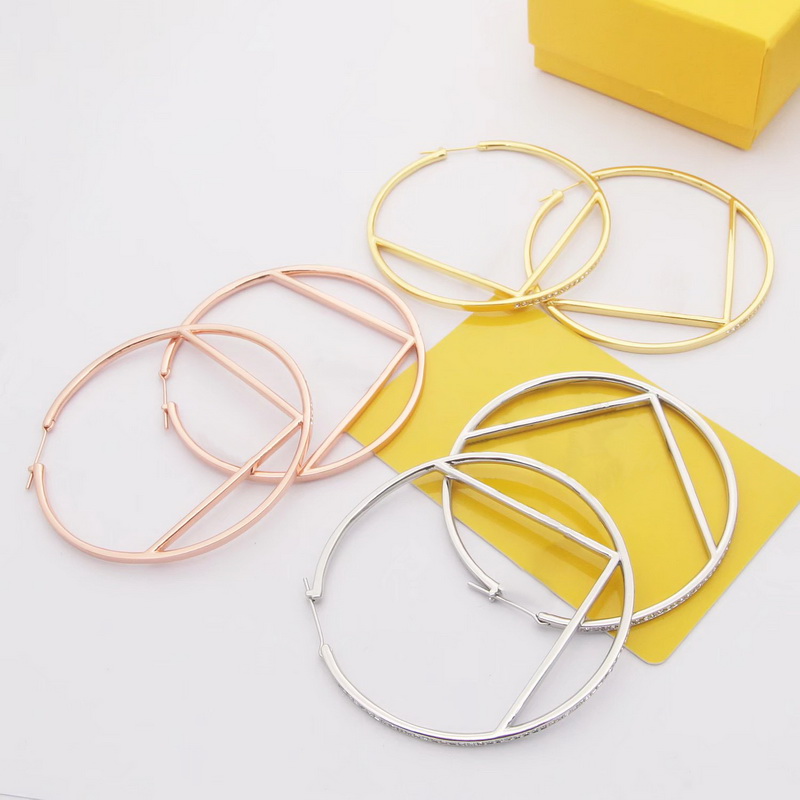 

Europe America Designer Fashion Style Lady Women Gold/Silver/Rose Color Hardware Engraved Letter Hollow Out Diamond Bigs Round Circle Hooped Earrings