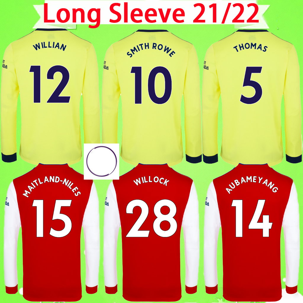 

Long sleeve soccer jerseys 21 22 gunners ODEGAARD THOMAS SAKA TIERNEY HENRY WILLIAN 2021 2022 full football shirt away home third uniform fourth, Long sleeve 21/22