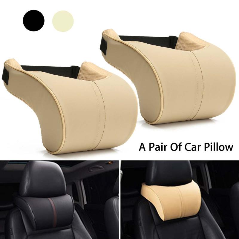

Seat Cushions Car Neck Pillows Protection PU Leather Universal Comfortable Headrest Memory Foam Pillow Auto Cushion Pad