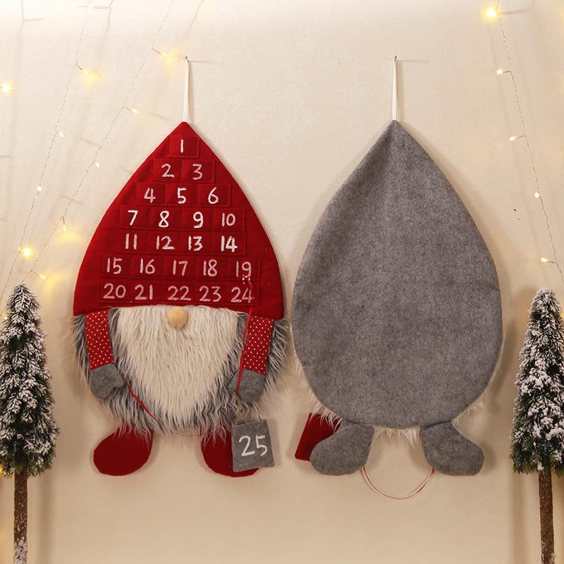 

Christmas Calendar Santa Claus Non-woven Fabrics Decoration Cloth Home Advent Cute Room Decor Drop Decorative Objects & Figurines