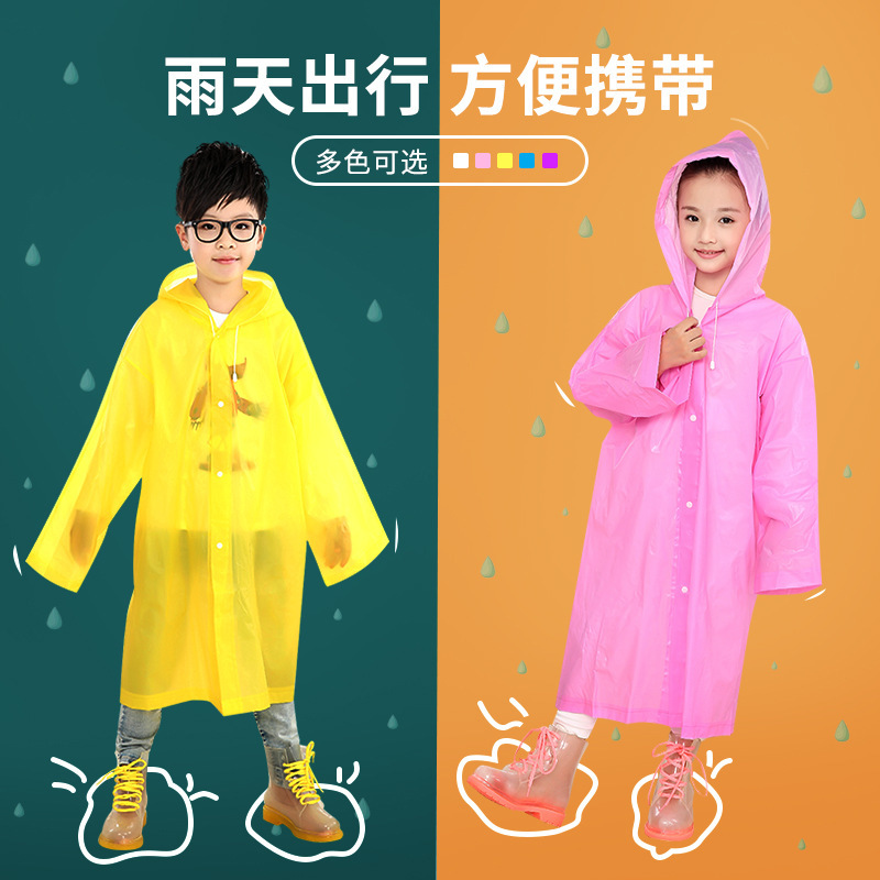 

straight thickened portable non disposable raincoat outdoor hiking eva lightweight children's
