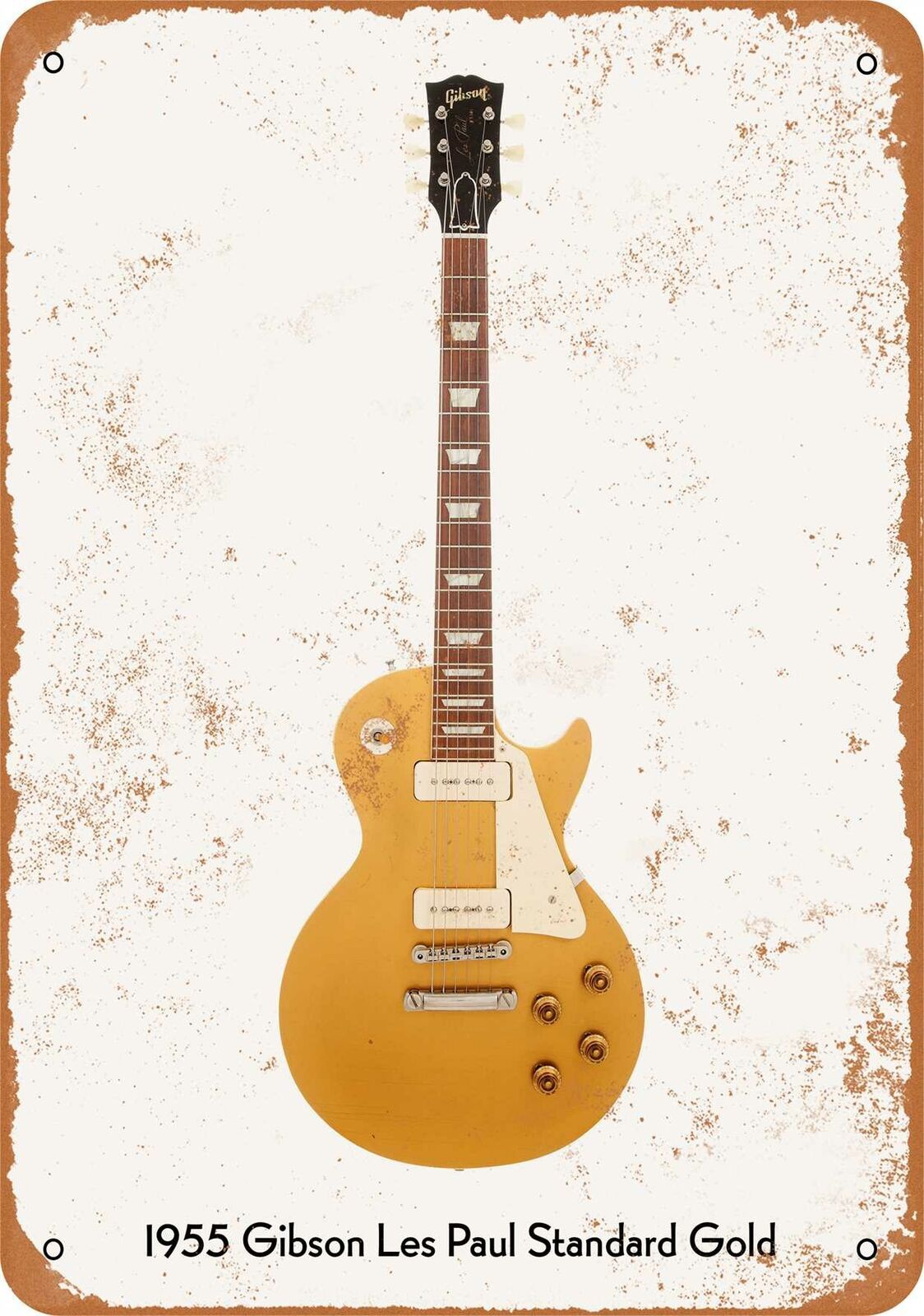 

Metal Sign - Vintage Guitar Wall Art - 1955 Gibson Les Paul Standard Gold