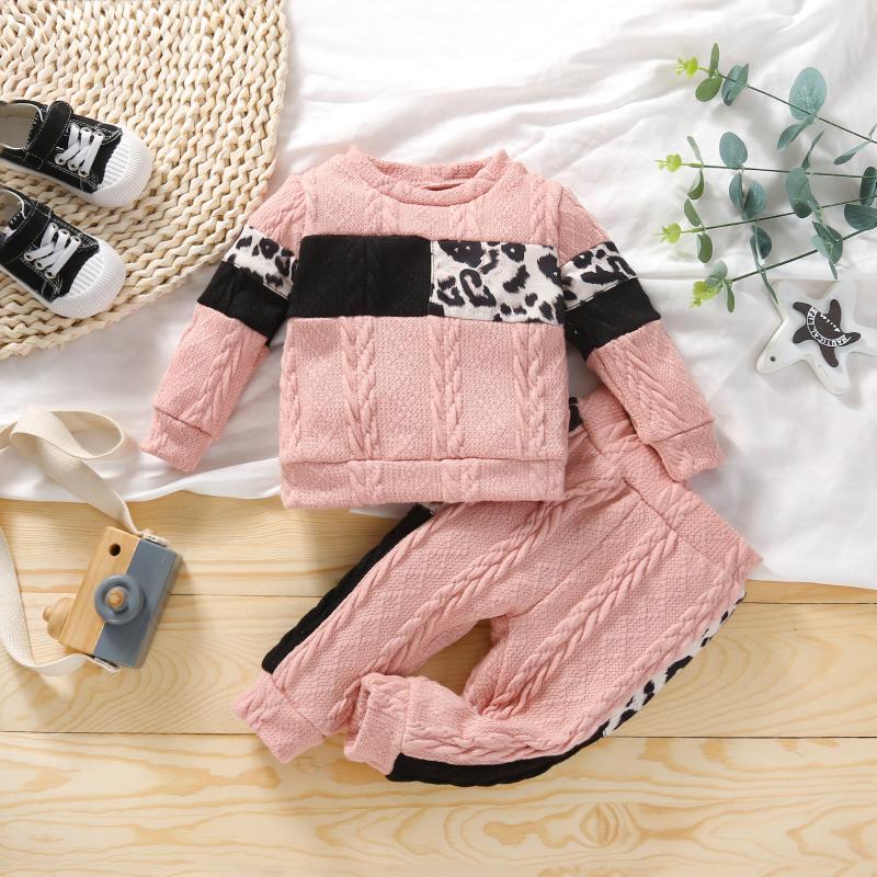 

Clothing Sets Toddler Baby Kid Girl Winter Long Sleeve Printed Sweater Tops+Patchwork Pants Fashion Girls Autumn Clothes, White