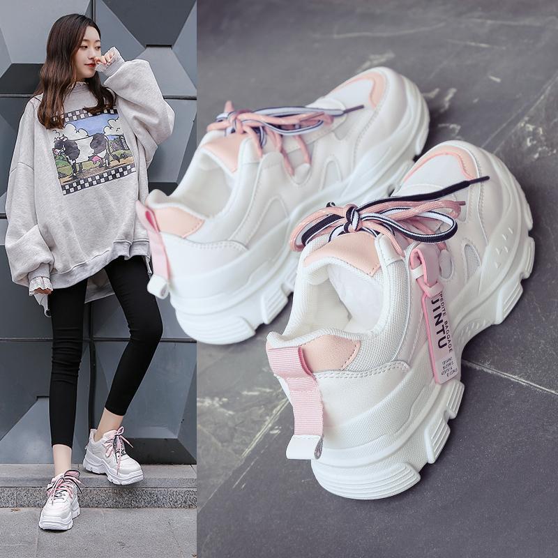

Slippers Women's Shoes Ins Trend 2022 Spring Korean Versatile Casual Autumn Mesh Small White Sneakers, Black