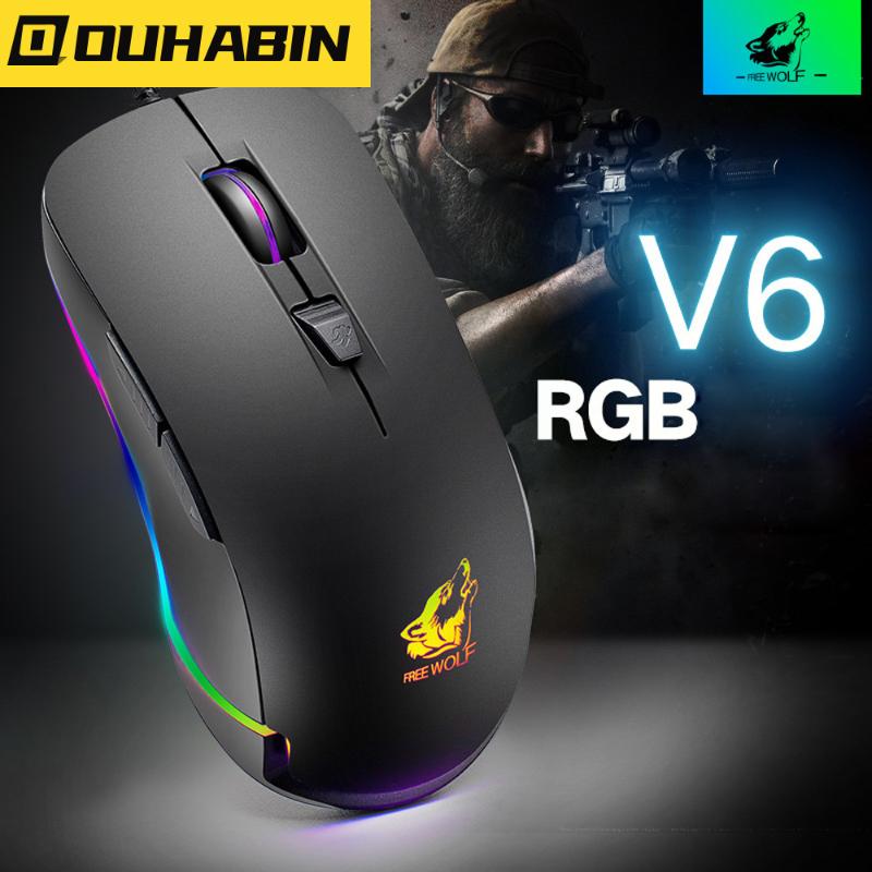

Wired RGB LED Backlit 4000DPI Optical Usb Ergonomic Gaming Mouse Portable Computer Silent PC Gamer Mice