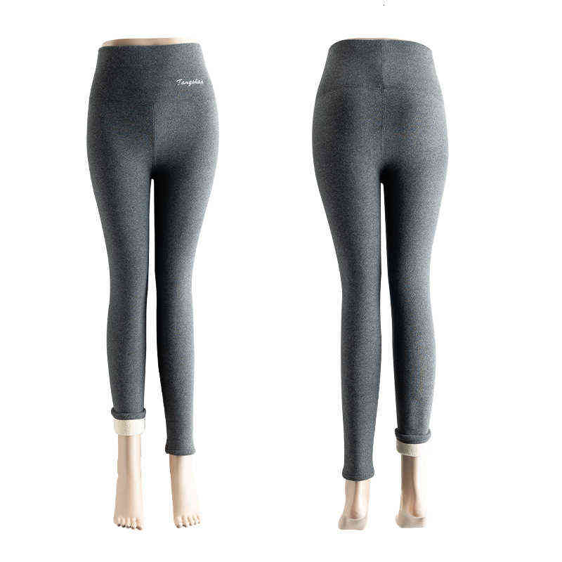 

Tangshao Extra Thick Cashmere Leggings Women's Autumn and Winter Plush Thickened Cotton Pants High Waist Outer Wear Warm Northeast, Khaki