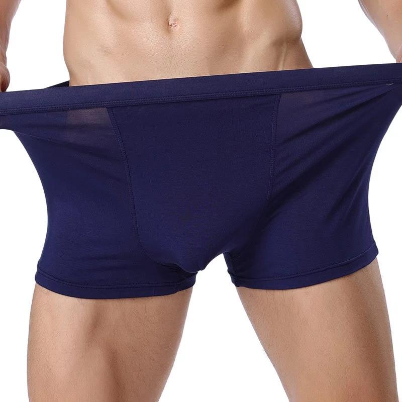 

Underpants 120KG Fat Panties Mens Underwear Cueca Soft Modal Boxers Men Solid Boxer Shorts Plus Size Elastic Man, C light gray