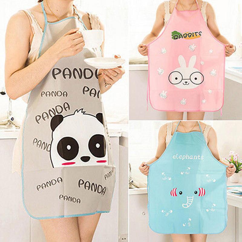 

Home Female Waterproof Cute Cartoon Apron Kitchen Restaurant Cooking Bib Aprons