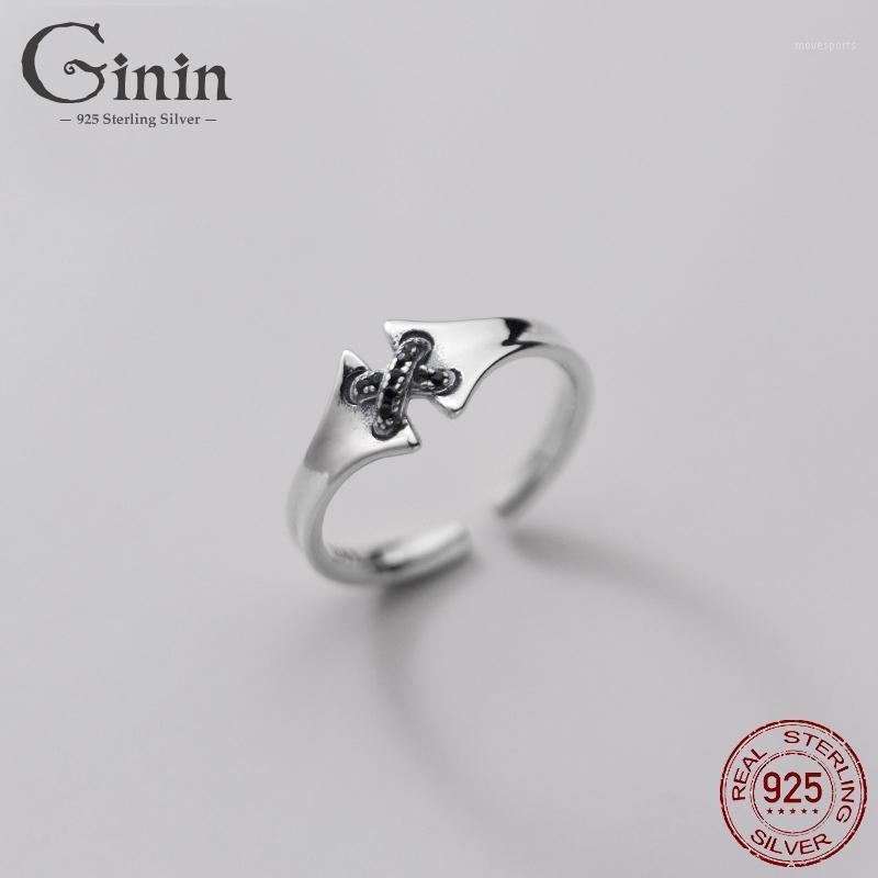 

Cluster Rings Ginin Pure 925 Sterling Silver Korean Style Retro Exotic Cross X Ring For Women Man Elegant Thai Finger Jewelry Bijou1