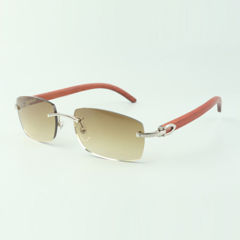 

Direct sales plain sunglasses 3524026 with natural original wooden temples designer glasses, size: 18-135 mm