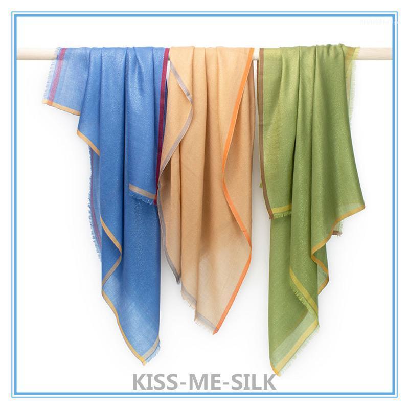 

Scarves KISS-ME-SILK Color Thin Ladies Cashmere Scarf 112*110CM/100G