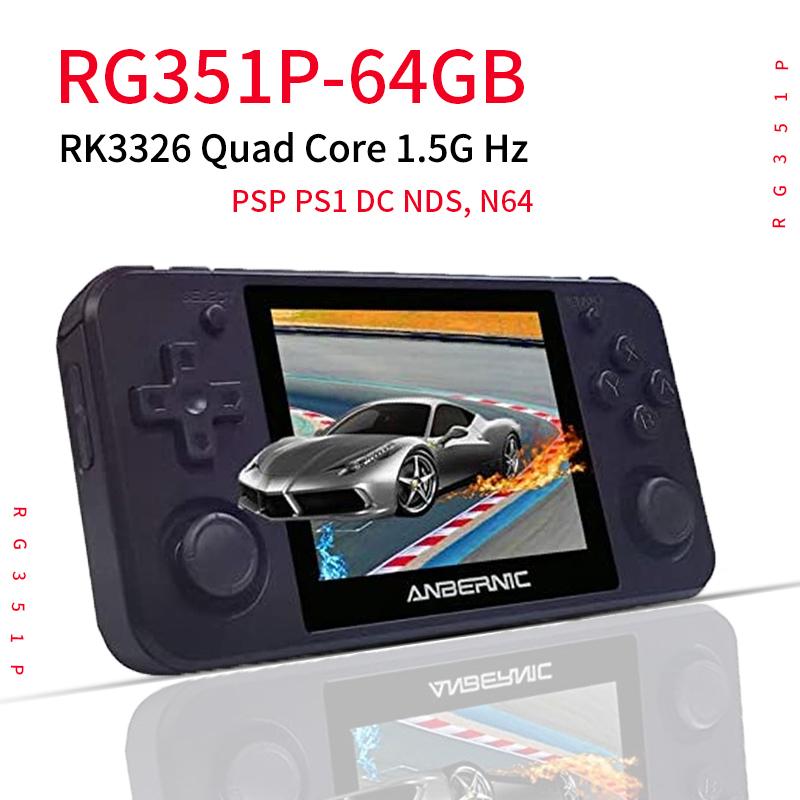 

Emuelec Open System PS1 64Bit 2500 Games IPS Screen Portable RG351P Handheld Game Player 64GB Retro Console Children Gift Players