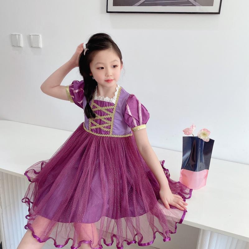 

Girls Dress Long Sleeve Purple Colour Sweet Toddler Kids Clothing Fashion Summer Clothes Girl's Dresses, Red;yellow