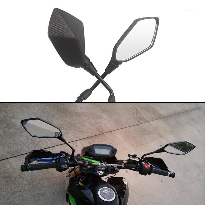 

Motorcycle Mirrors 2Pcs/Pair Rearview Mirror Scooter E-Bike Rear View Back Side Convex 8mm 10mm Carbon Fiber