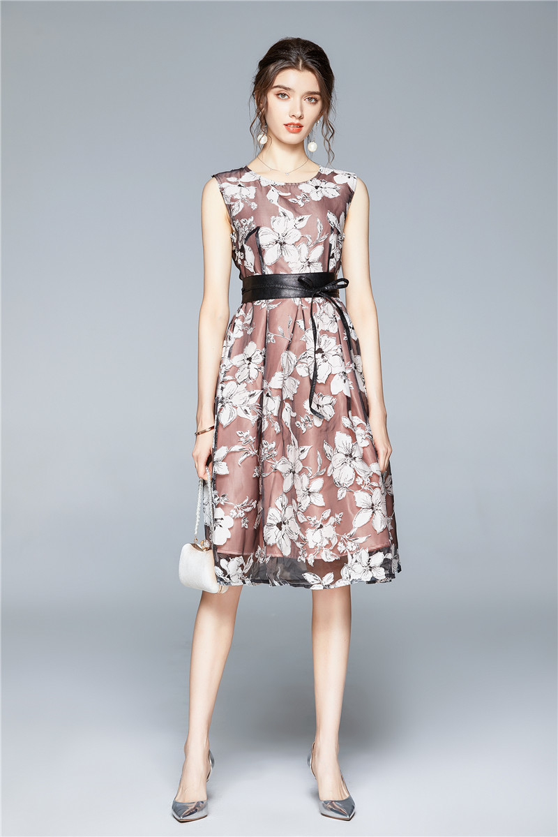 

Women Summer Designer Elegant Mesh Dress Sexy Slim Wedding Cocktail Party Robe Female Sleeveless Tank Dresses Vestidos 210525, Picture color