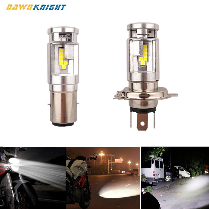 

Car Headlights 1PCS H4 BA20D Motorbike Led Headlight Bulb 2 Sides Bule Eye Low Beam High White Light For Lamps 12V 4000LM