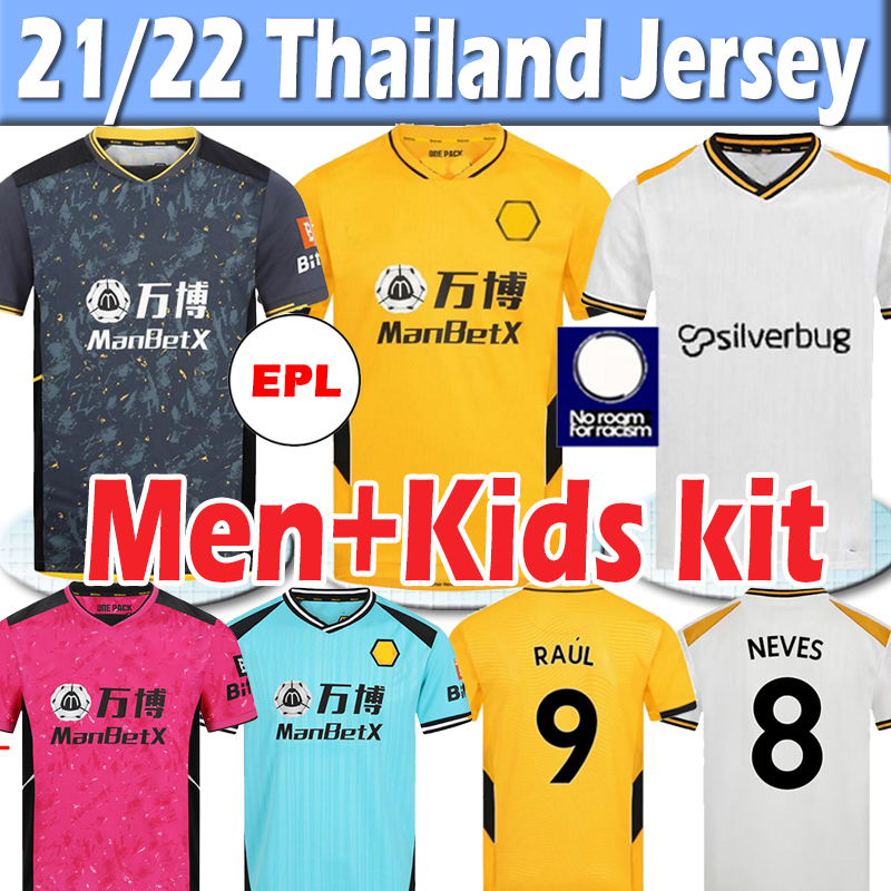 

2021 2022 Wolves soccer jerseys Wanderers SEMEDO NEVES RAUL 21/22 ADAMA FÁBIO SILVA PODENCE J.OTTO men kids kit jersey uniforms football shirt, 21 22 away