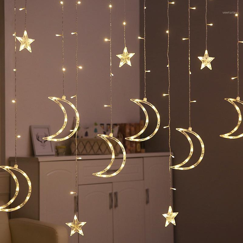 

Party Decoration LED Moon & Star Curtain Lights Fairy String Shop Window Display Xmas