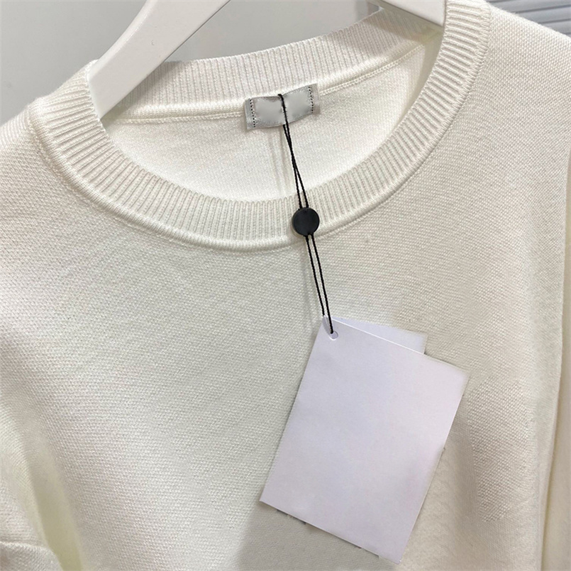 

DROPSHIP Designer Hoodies Knitted Shirt Autumn Winter Women' Sweater with Pearl Decoration Black White 98310