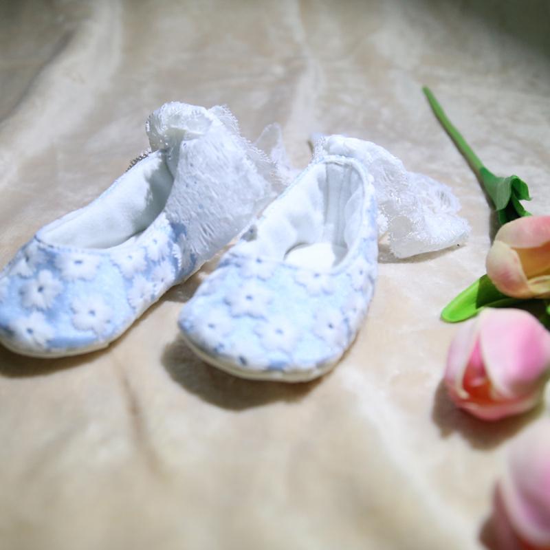 

First Walkers Dollbling Pure Color Walking Shoes Lace Flowers Small Dewdrop Orchid Comfortable Soft Bottom Open Shoe Female Baby Prewalker