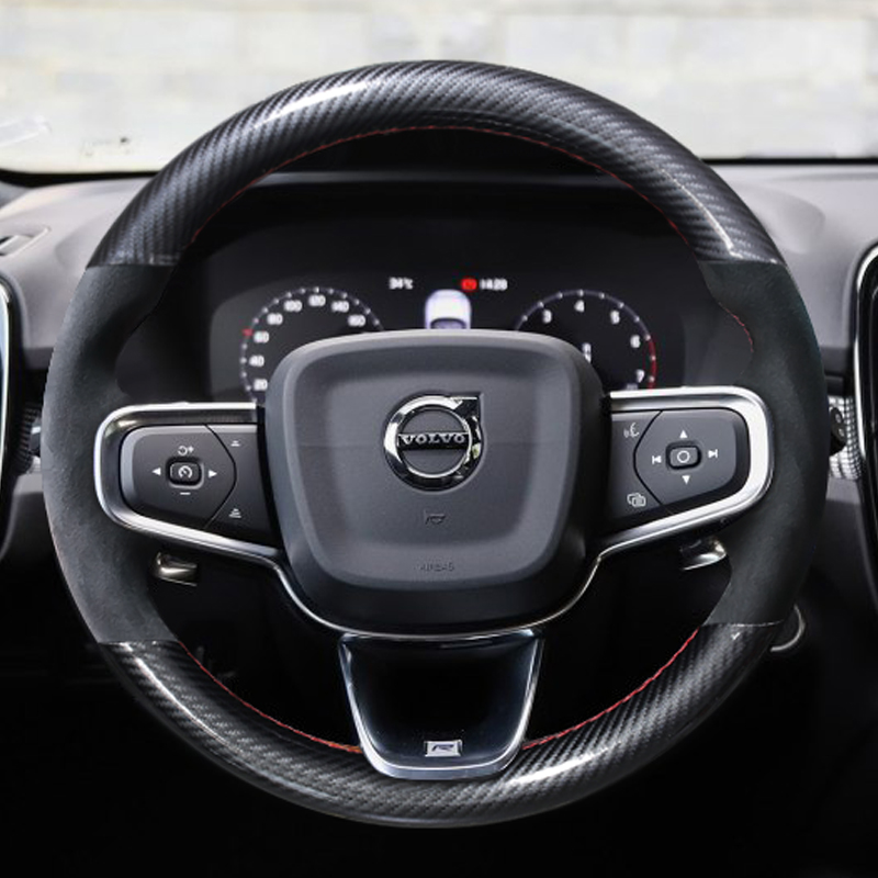 

For Volvo XC40 sports version DIY custom leather suede leather hand-sewn car steering wheel cover