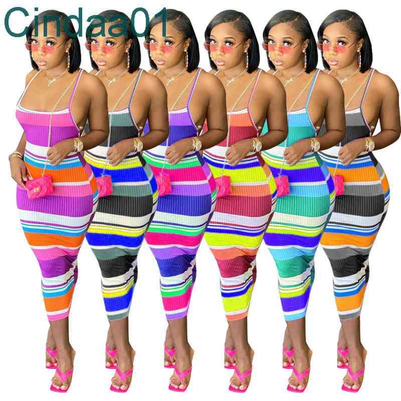 

Women Dress Designer Sexy Sling Sleeveless Casual Dresses Solid Color Backless Slim Bodycon Pencil Skirt Designers Clubwear 6 Colours, Multi gray