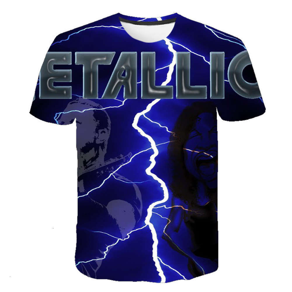 

Metallica heavy metal band rock 3D short sleeve t-shirt men's wear, White;black