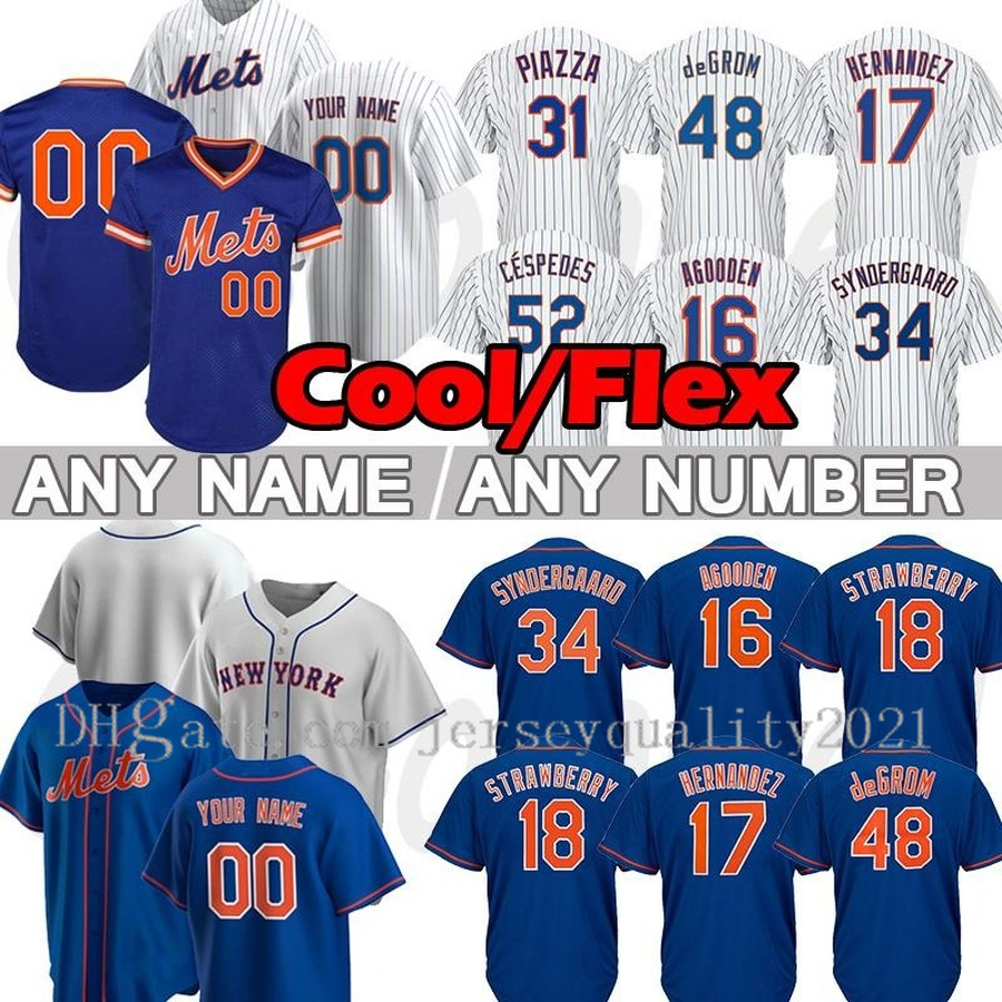 

New Baseball Jerseys Men York 12 Francisco Lindor Mets 48 Jacob DeGrom Jersey 20 Pete Alonso Darryl Strawberry Mike Piazza Hernandez Rosario Stroman Custom Top