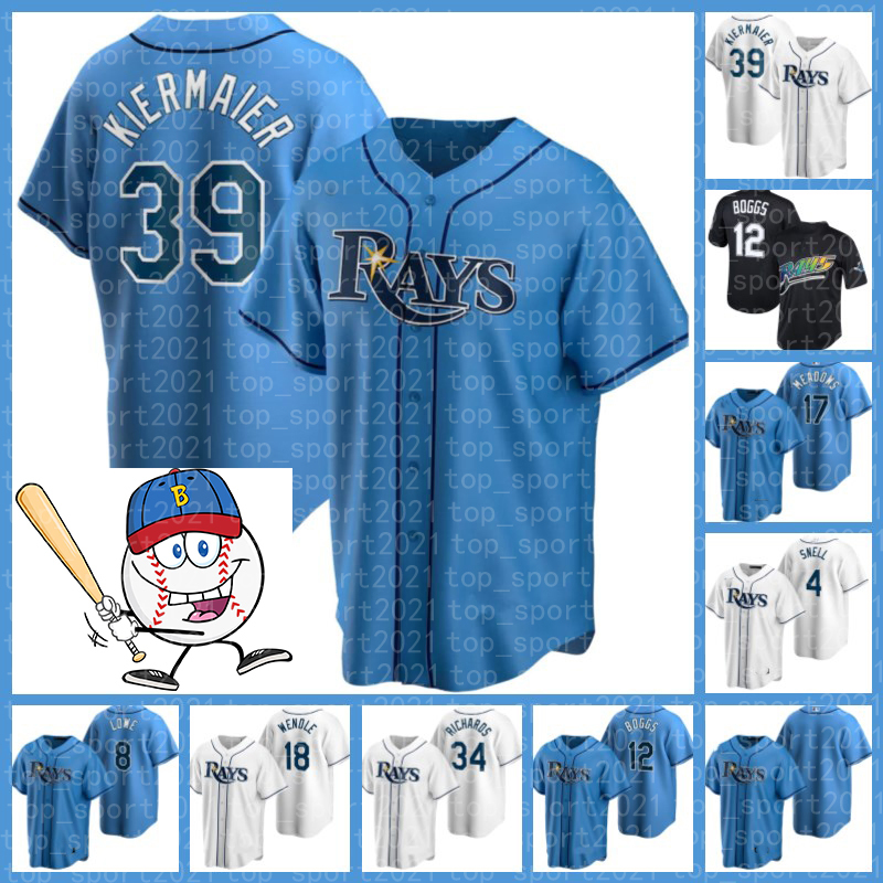 

Tampa Bay Rays Jersey 39 Kevin Kiermaier 12 Wade Boggs Baseball Ji-Man Choi Blake Snell Brandon Lowe Custom Manuel Margot, Blue;black