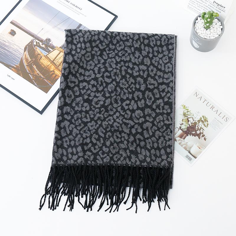 

Scarves 2021Brown Poncho Leopard Femme Women Winter Blanket Scarf Warm Soft Cashmere Thicken Long Ladies Tassel Foulard