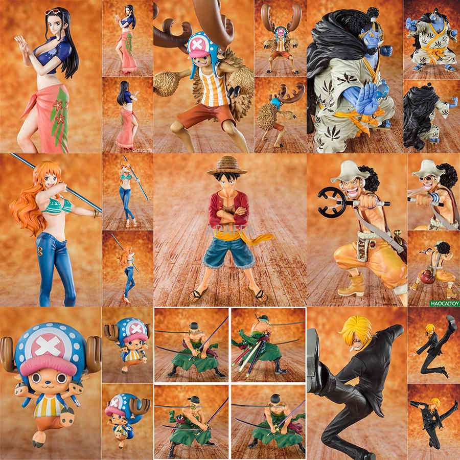 

One Piece 20th Anniversary Edition Luffy Sanji Zoro Nami Chopper Robin Jinbe Brooke PVC Action Figure Collectible Model Toys C0323, Tony tony chopper 1