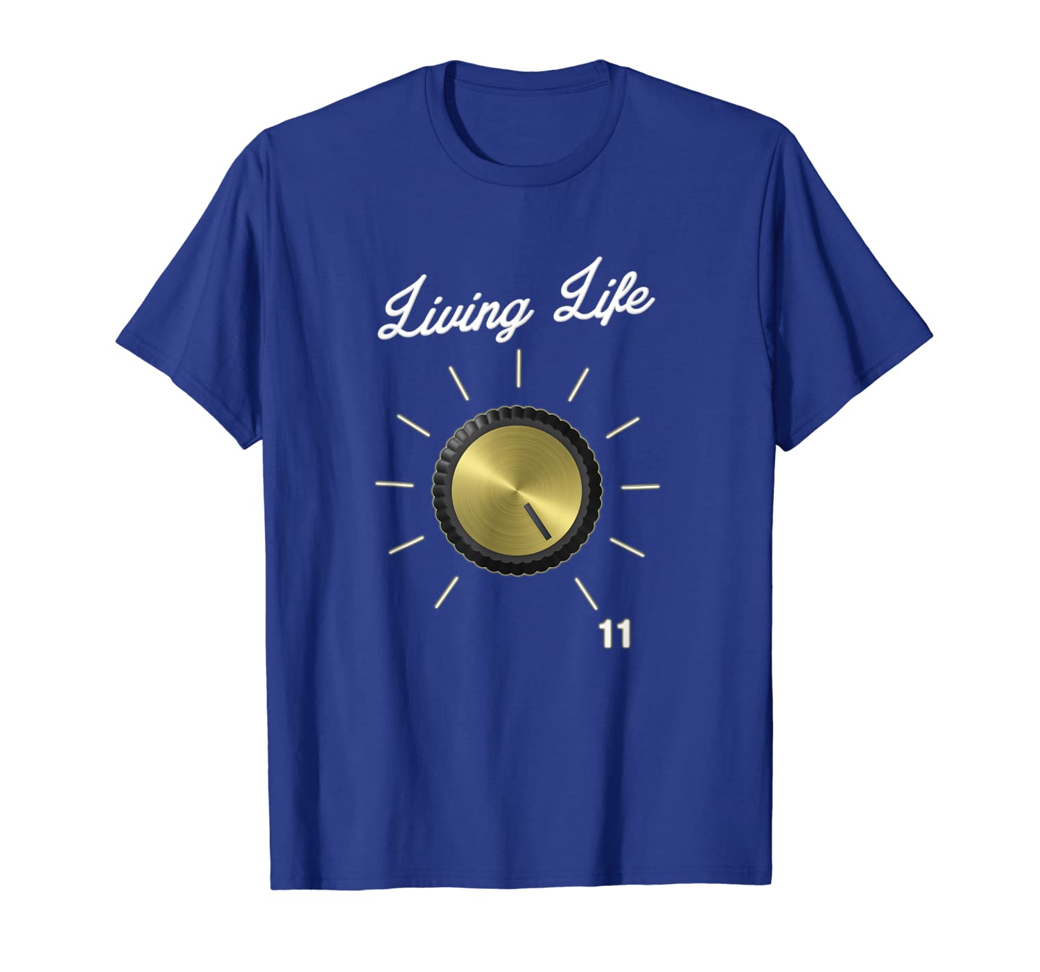 

life on 11 these go to eleven - volume knob - guitar tshirt, White;black