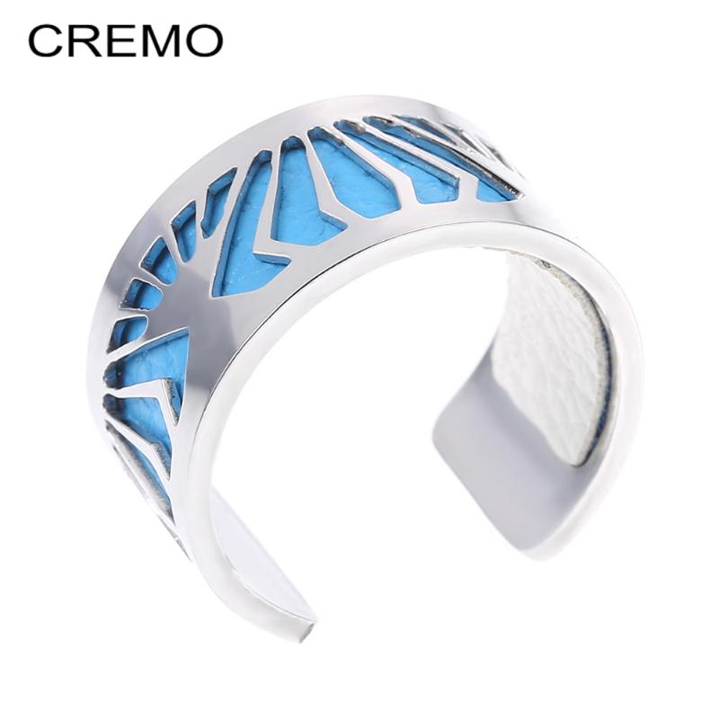 Wedding Rings Cremo Open Resizable Stainless Steel For Women Interchangeable Leather Ring Bijoux Bagues Pour Femme Anillos Georgettes