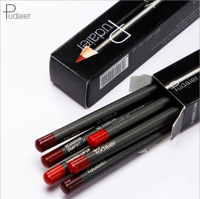 Pudaier 36 colors lipstick pen waterproof non-marking nude color biting lip-makeup matte multicolor lip-pencil 6pcs/set-image-702046185