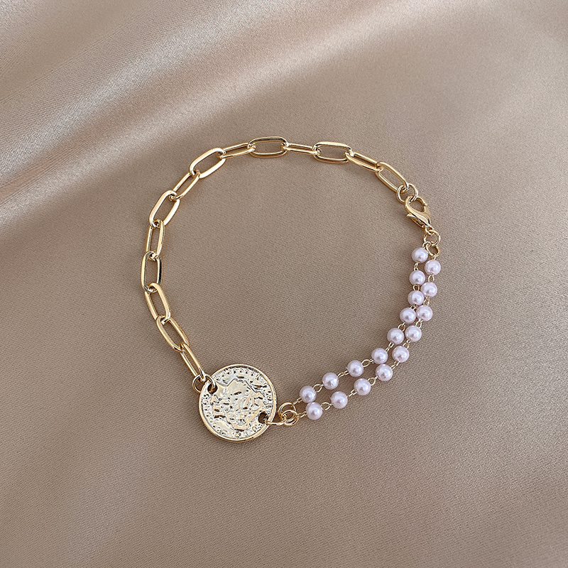 Xianlan632 Pearl Chain Like Bracelet Female Ins Niche Design Bracelet Personality Student Girlfriends Net Red Hand Act The Role Of-image-706887399