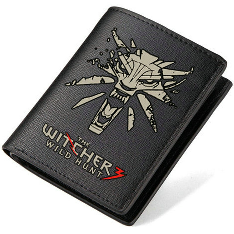 

The Witcher wallet Wild hunt purse 3 game short long cash note case Money notecase Leather burse bag Card holders, Red;black