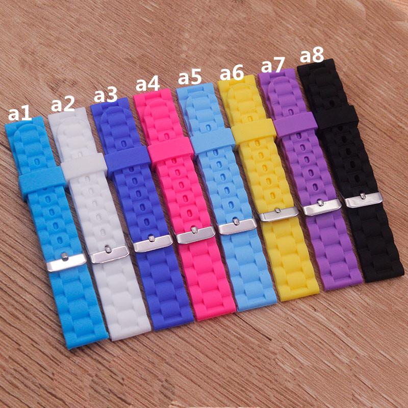 

Watch Bands Accessories Soft Silicone Strap 20mm Pin Buckle Waterproof Breathable Children Women's