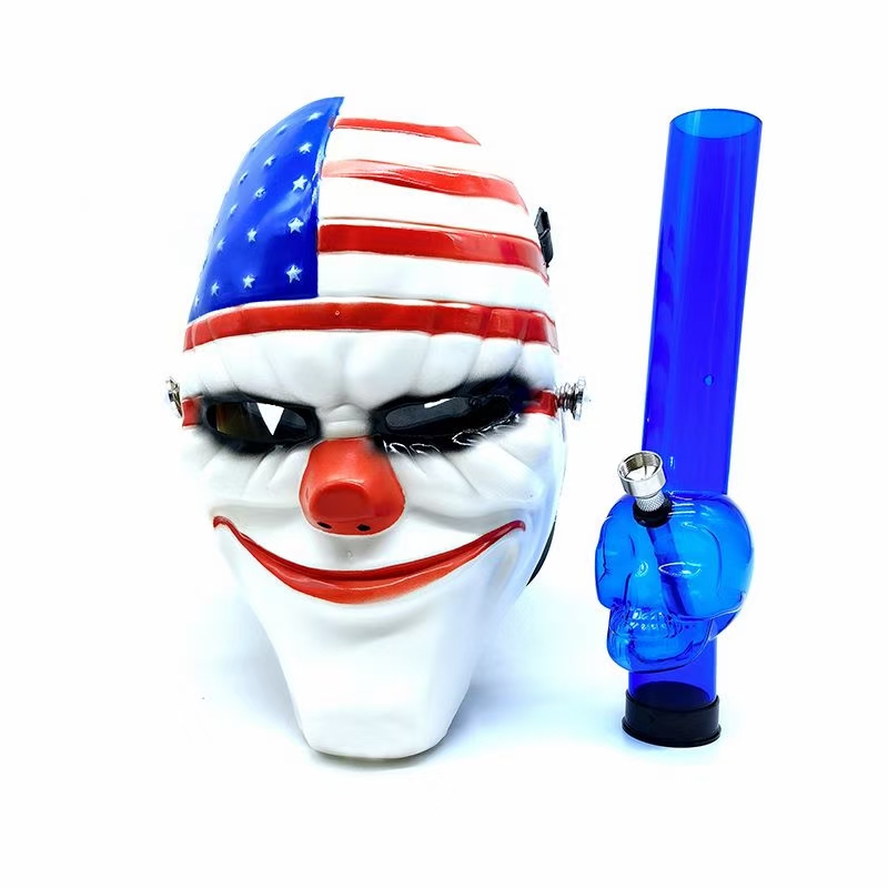 

Gas Mask Bong Water Shisha Acrylic Smoking Pipe Skull Halloween Hookah Tobacco Tubes Wholesale