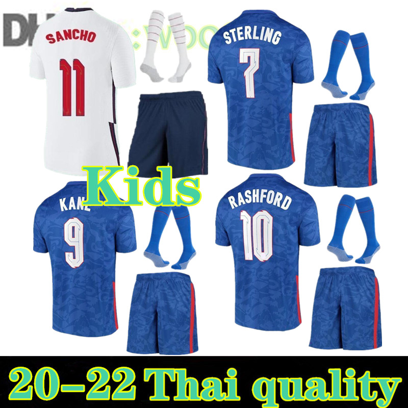 

2021 2022 Soccer Jersey KANE STERLING VARDY RASHFORD DELE 20 21 National Teams Football Shirt youth kids + socks uniforms, Black