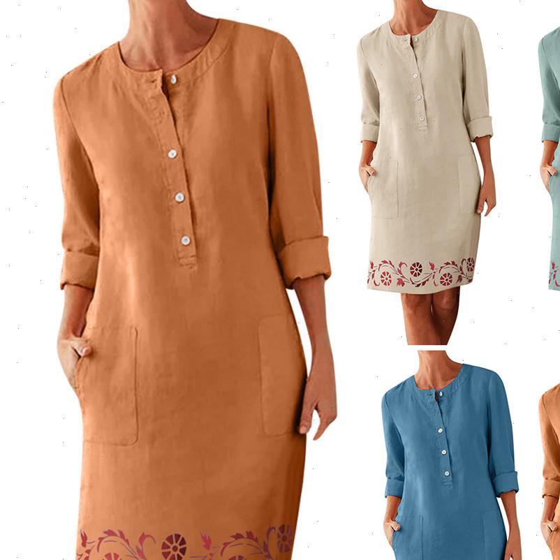 

retro women womens dresses o neck long sleeve single breasted floral print hem knee length dress female vestidos, Black;gray